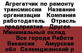 Агрегатчик по ремонту трансмиссии › Название организации ­ Компания-работодатель › Отрасль предприятия ­ Другое › Минимальный оклад ­ 50 000 - Все города Работа » Вакансии   . Амурская обл.,Селемджинский р-н